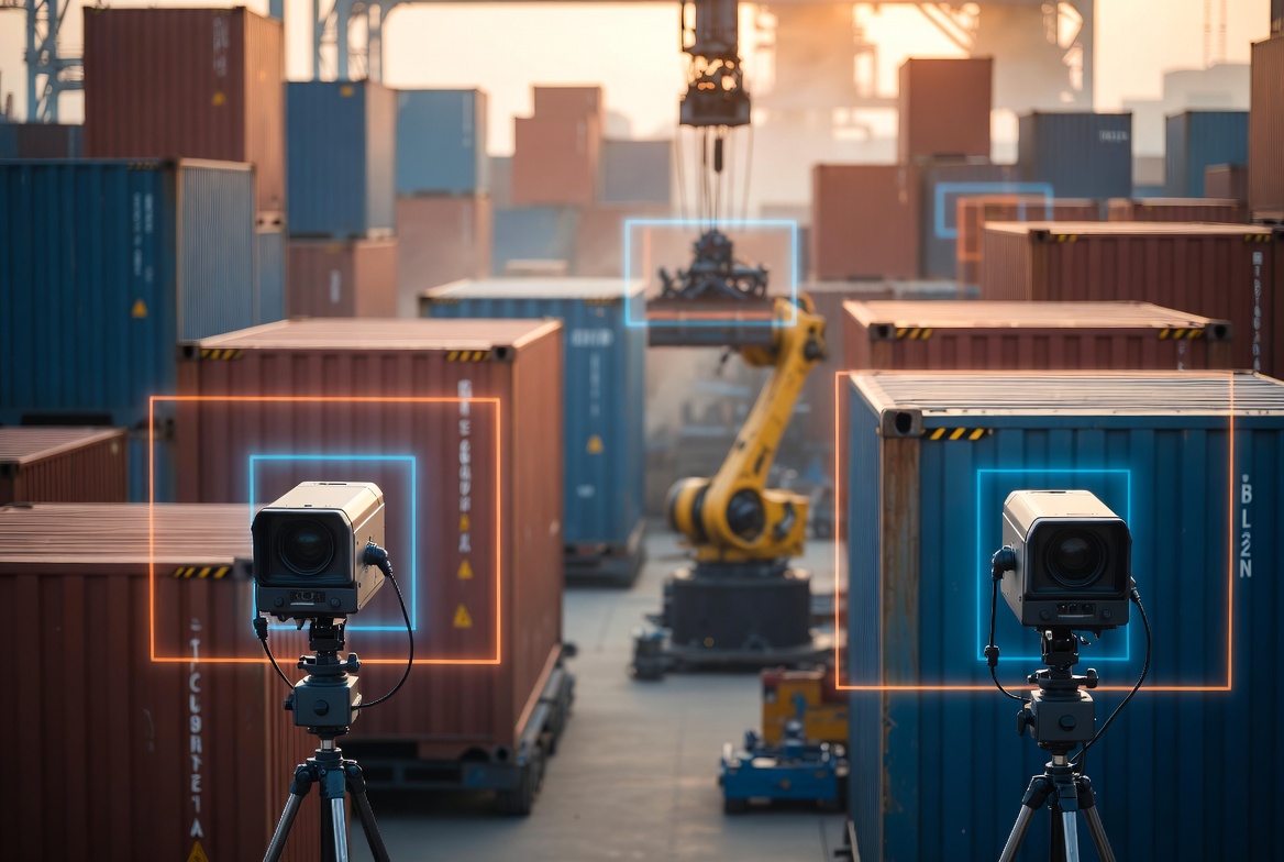 AI camera automation detecting vehicle plates at warehouse gate